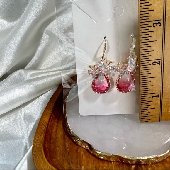 Pink Butterfly Accent Earrings - Picture 3 of 4